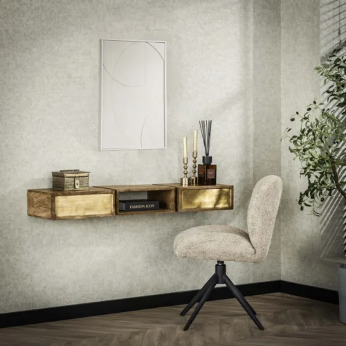 Hangend Bureau Brass 123 cm met 2 laden