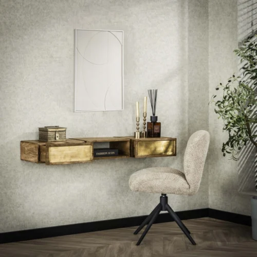 Hangend Bureau Brass 123 cm met 2 laden - Afbeelding 5