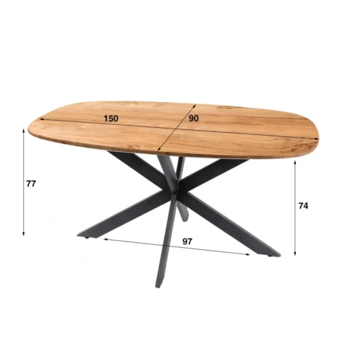 Deens Ovale Eetkamertafel Arhus x 150 cm - Afbeelding 3