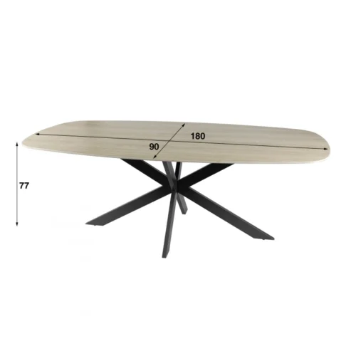 Ovale Eettafel Romano Keramiek in Travertin-look 180 x 90cm - Afbeelding 4