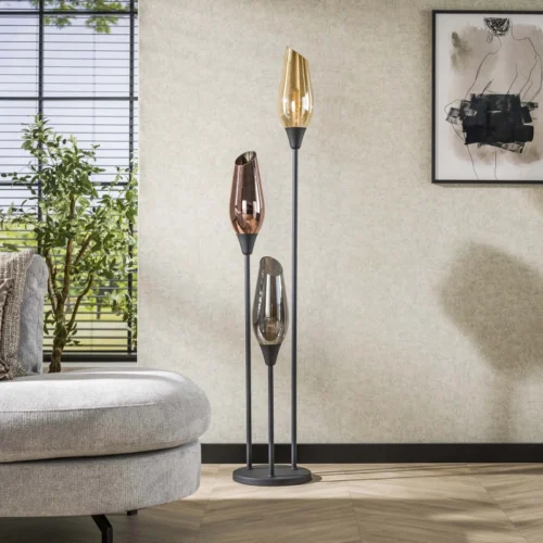 Vloerlamp Cocoon Mix Glass 3-lamps - 35 x 168 cm - Afbeelding 2