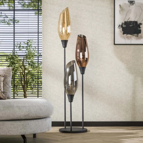 Vloerlamp Cocoon  Mix Glass 3-lamps - 45 x 178 cm - Afbeelding 2