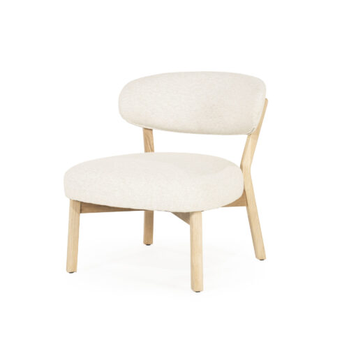 Fauteuil Mikky Eikenhout en stof Beige / Naturel - Afbeelding 3