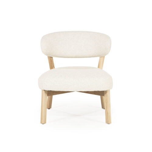 Fauteuil Mikky Eikenhout en stof Beige / Naturel - Afbeelding 2