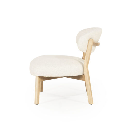Fauteuil Mikky Eikenhout en stof Beige / Naturel - Afbeelding 5