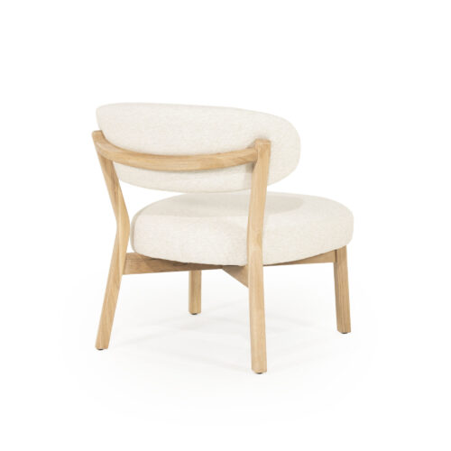 Fauteuil Mikky Eikenhout en stof Beige / Naturel - Afbeelding 9