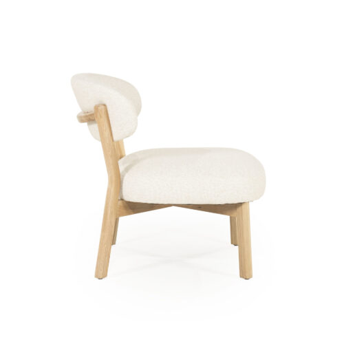 Fauteuil Mikky Eikenhout en stof Beige / Naturel - Afbeelding 11
