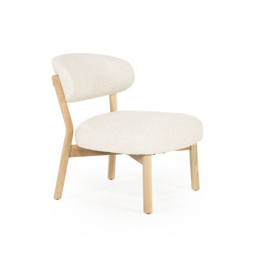Fauteuil Mikky Eikenhout en stof Beige / Naturel - Afbeelding 12