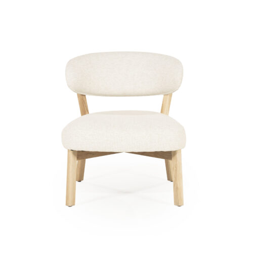 Fauteuil Mikky Eikenhout en stof Beige / Naturel - Afbeelding 13