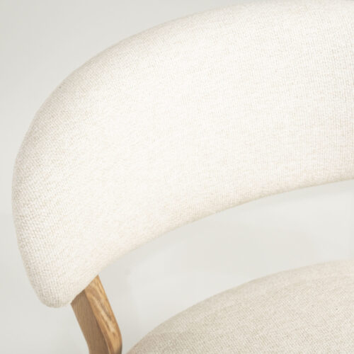 Fauteuil Mikky Eikenhout en stof Beige / Naturel - Afbeelding 16