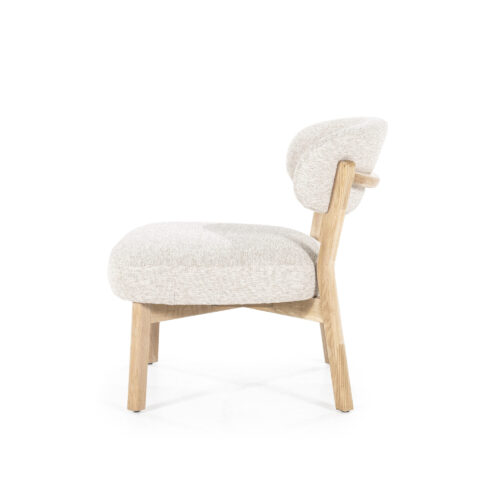 Fauteuil Mikky Eikenhout en stof Beige / Naturel - Afbeelding 64