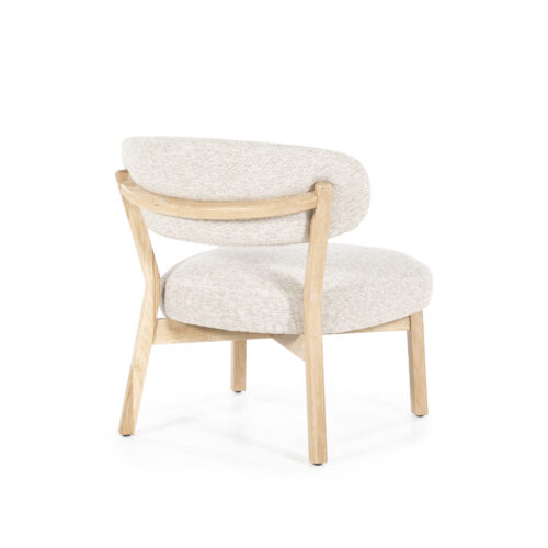 Fauteuil Mikky Eikenhout en stof Beige / Naturel - Afbeelding 60