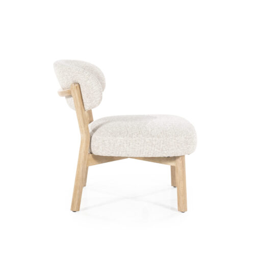 Fauteuil Mikky Eikenhout en stof Beige / Naturel - Afbeelding 58