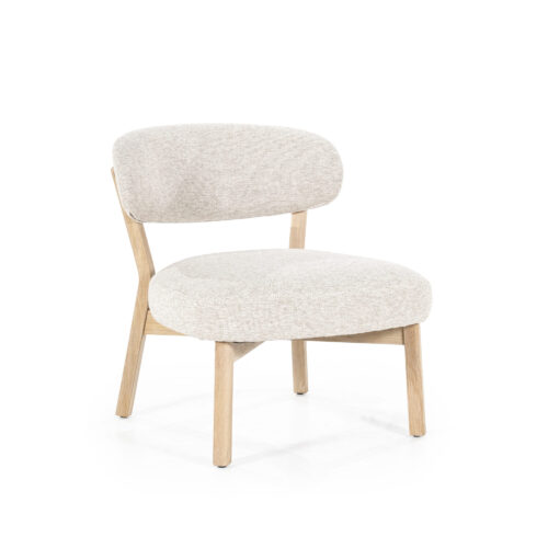 Fauteuil Mikky Eikenhout en stof Beige / Naturel - Afbeelding 56