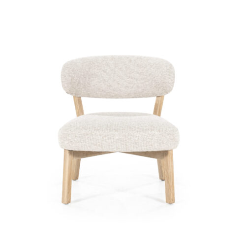 Fauteuil Mikky Eikenhout en stof Beige / Naturel - Afbeelding 55
