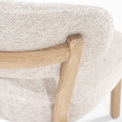 Fauteuil Mikky Eikenhout en stof Beige / Naturel - Afbeelding 51