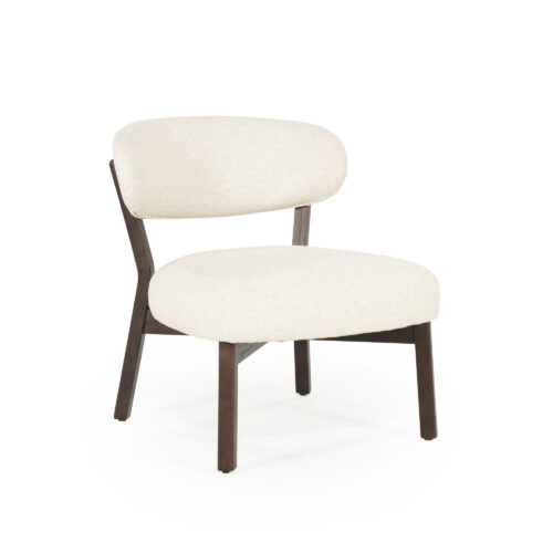 Fauteuil Mikky Eikenhout en stof Beige / Bruin