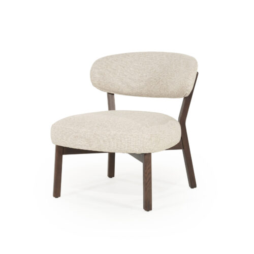 Fauteuil Mikky Eikenhout en stof Taupe / Bruin - Afbeelding 6