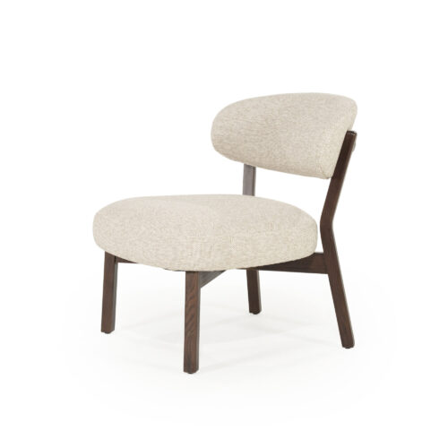 Fauteuil Mikky Eikenhout en stof Taupe / Bruin - Afbeelding 7