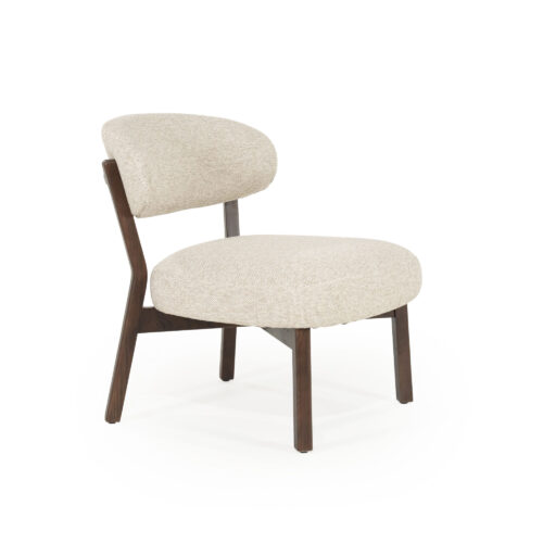 Fauteuil Mikky Eikenhout en stof Taupe / Bruin - Afbeelding 15