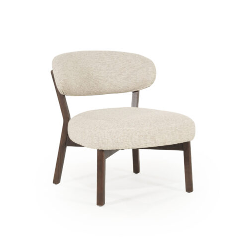 Fauteuil Mikky Eikenhout en stof Taupe / Bruin