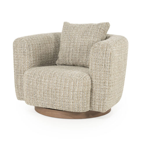 Draaifauteuil Jordan Grove Bouclé - Beige - Afbeelding 32