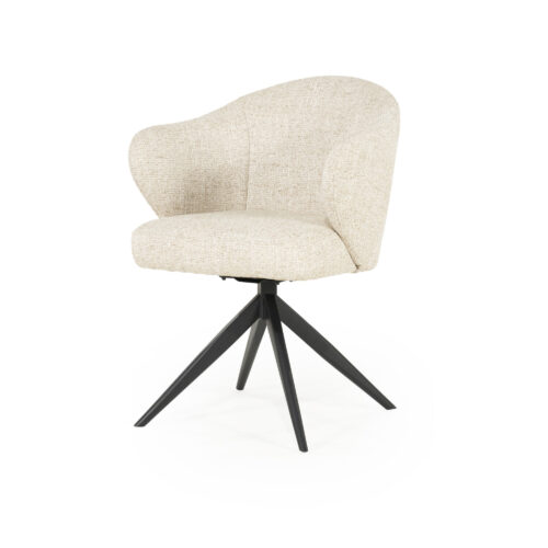 Draaibare Eetkamerstoel Connor kleur Beige - Afbeelding 2