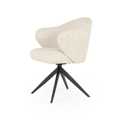 Draaibare Eetkamerstoel Connor kleur Beige - Afbeelding 4