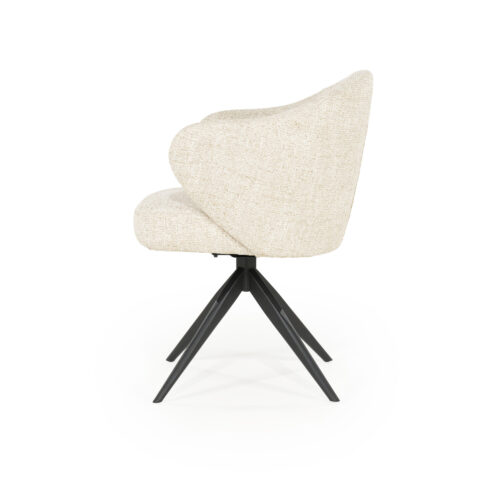 Draaibare Eetkamerstoel Connor kleur Beige - Afbeelding 6