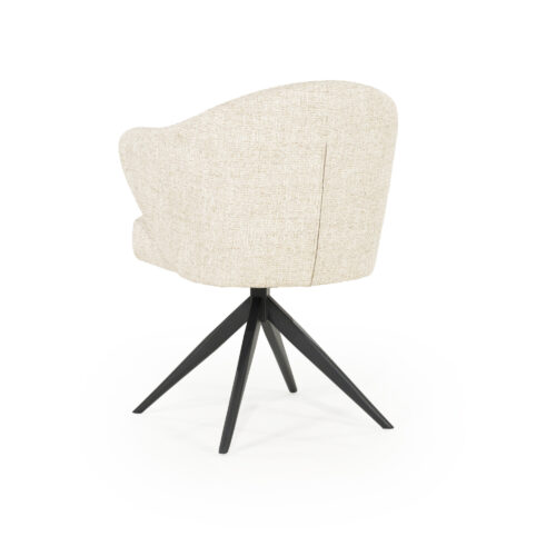 Draaibare Eetkamerstoel Connor kleur Beige - Afbeelding 10