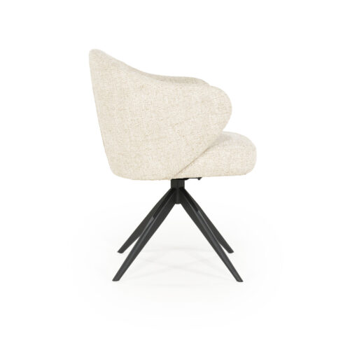 Draaibare Eetkamerstoel Connor kleur Beige - Afbeelding 5