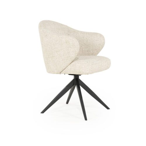 Draaibare Eetkamerstoel Connor kleur Beige - Afbeelding 3