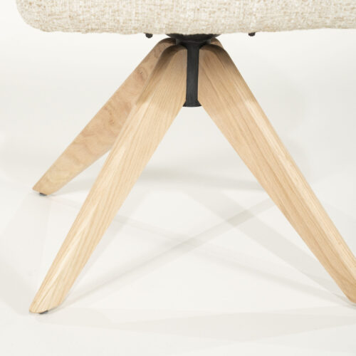 Draaibare Eetkamerstoel Connor Eiken onderstel kleur Beige - Afbeelding 5