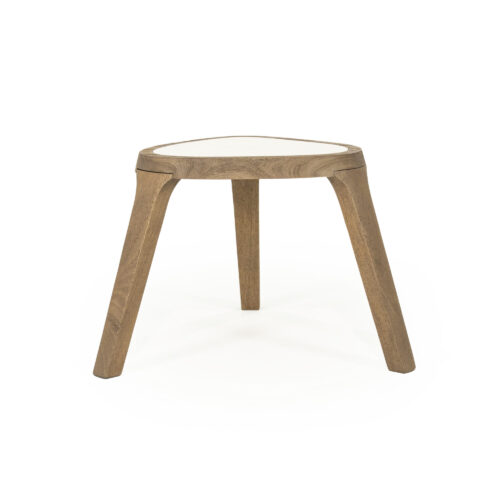 Organische Bijzettafel Fred Marmer en mangohout 38 x 45cm - Afbeelding 9