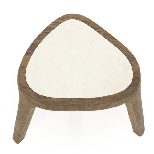 Organische Bijzettafel Fred Marmer en mangohout 38 x 45cm - Afbeelding 5
