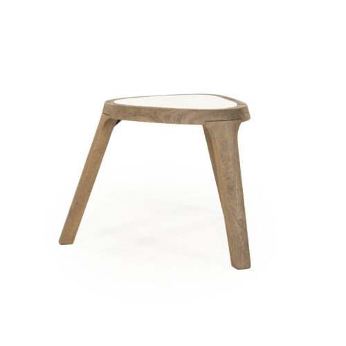 Organische Bijzettafel Fred Marmer en mangohout 38 x 45cm - Afbeelding 4