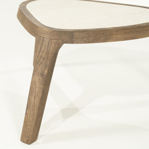 Organische Salontafel Fred Marmer en mangohout - 51 cm - Afbeelding 3