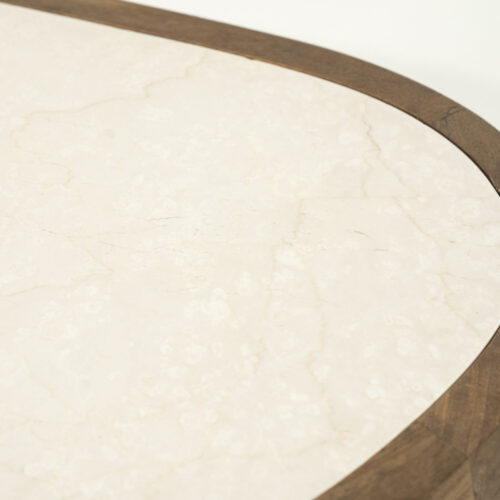 Organische Salontafel Fred Marmer en mangohout - 51 cm - Afbeelding 5