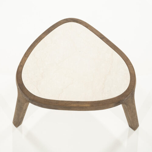 Organische Salontafel Fred Marmer en mangohout - 51 cm - Afbeelding 8