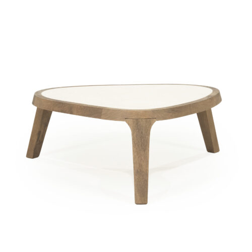 Organische Salontafel Fred Marmer en mangohout - 64 cm
