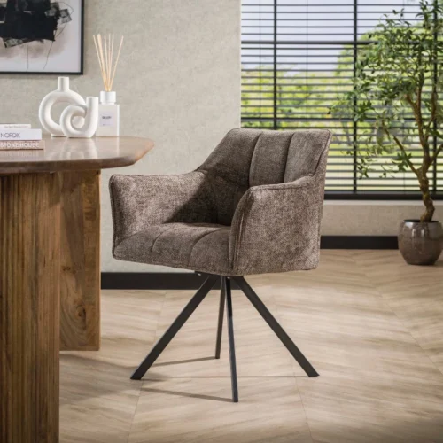 Draaibare Eetkamerstoel Raster Velvet – Rich Taupe