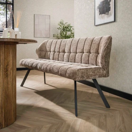 Eetkamerbank Raster Rich - Champagne - 180 cm