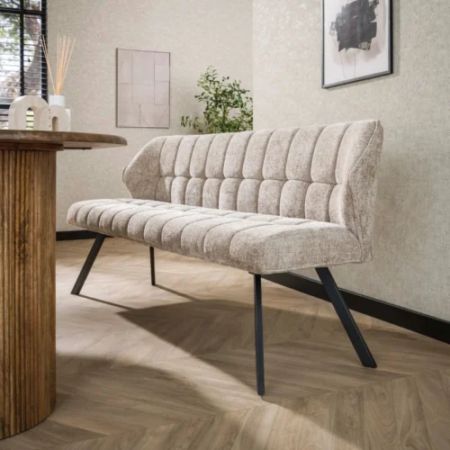 Eetkamerbank Raster Rich - Zand - 180 cm