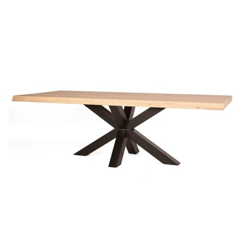 Eettafel Boomstam Eikenhout met Spinpoot Naturel 240cm (showroom model) - Afbeelding 7