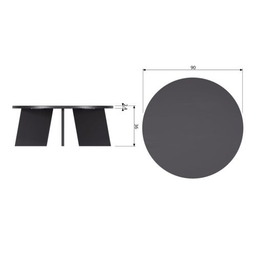 Ronde Salontafel Fries Eiken 90cm - Afbeelding 6