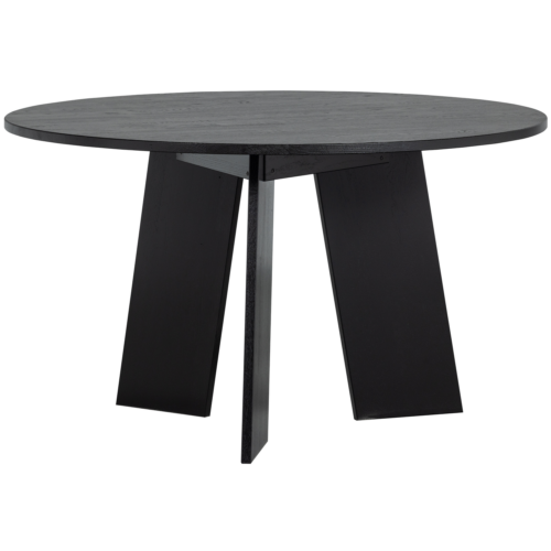 Ronde Eettafel Fries Eiken, 129cm - Zwart