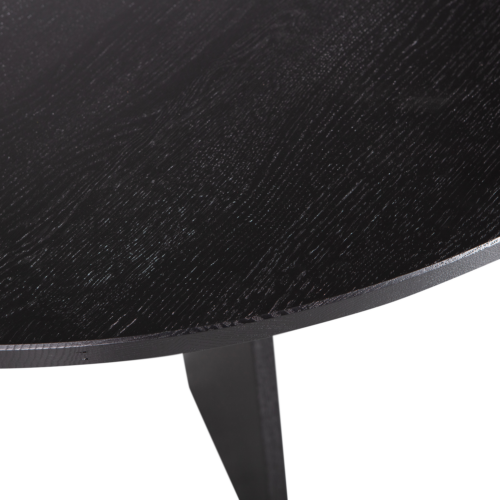 Ronde Eettafel Fries Eiken, 129cm - Zwart - Afbeelding 5