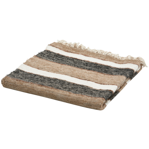 Beek plaid streep zwart/naturel 130x170cm
