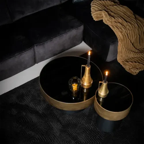 Salontafel Bunga groot - zwart/goud - Afbeelding 13