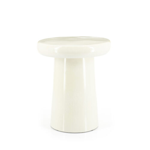 Ronde Bijzettafel Glaze - Creme (showroom model) - Afbeelding 10
